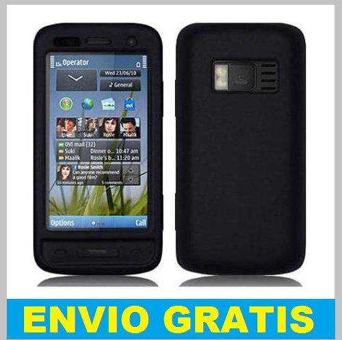 FUNDA SILICONA PARA NOKIA C6-01 NEGRA